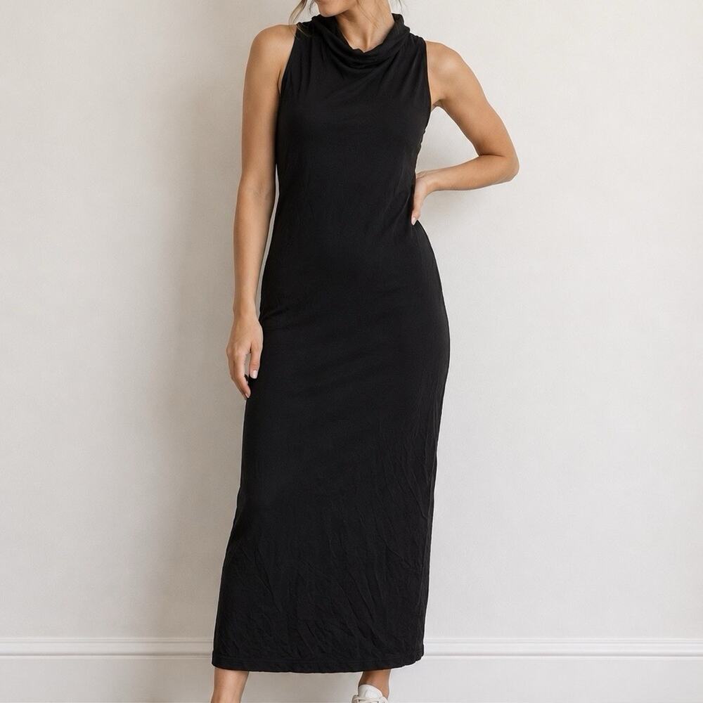 Lauren Ralph Lauren Black Halter Maxi Dress Women’s L Sleeveless Stretch NWT - Picture 2 of 7